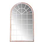Зеркало-окно настенное в венецианском стиле с деревянной рамой бежевого цвета Venetian Smooth варинант исполнения - 1 | Loft Concept в Челябинске