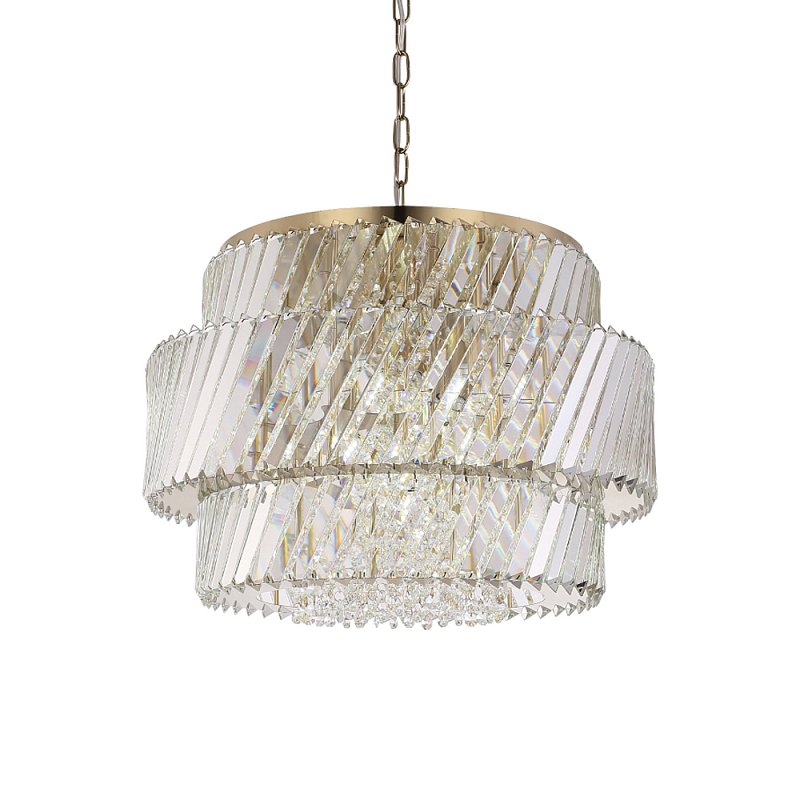 Люстра круглая в классическом обрамлении Light Connoisseurs Beauty Прозрачное Стекло Латунь в Челябинске | Loft Concept 