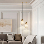 Подвесной светильник светодиодный с цилиндрическим плафоном Stone Helios варинант исполнения - 5 | Loft Concept в Челябинске