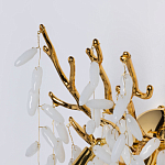 Бра золотого цвета с ветвями и белыми овальными стеклянными подвесками Droplet Chandelier варинант исполнения - 4 | Loft Concept в Челябинске