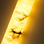 Подвесной светильник цилиндрической формы с плафоном из алебастра и металлическими торцами Темная Латунь 60 см Cryptocrystalline Stone варинант исполнения - 4 | Loft Concept в Челябинске