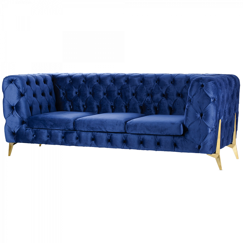 Диван Jasper Sofa Синий Латунь Диван Jasper Sofa Синий Латунь в Челябинске | Loft Concept