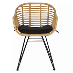 Стул с ротанговым плетением Wicker Half Chair с подлокотниками варинант исполнения - 1 | Loft Concept в Челябинске