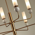 Люстра на штанге с 8-ю цилиндрическими матовыми плафонами и шарами из камня Orb Essence варинант исполнения - 3 | Loft Concept в Челябинске