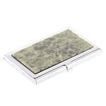 Визитница карманная металлическая с накладкой из натурального камня Апатит Stone Business Card Holders варинант исполнения - 2 | Loft Concept в Челябинске