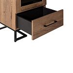 Шкаф-витрина в стиле лофт с чёрной стеклянной дверью Urban Style Space 2 варинант исполнения - 3 | Loft Concept в Челябинске