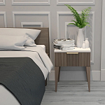 Тумба прикроватная коричневая с белой столешницей Harper Line варинант исполнения - 2 | Loft Concept в Челябинске