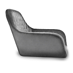 Барный стул со спинкой и подлокотниками на 4-х металлических ножках Douglas Rhombus Серый Велюр варинант исполнения - 2 | Loft Concept в Челябинске