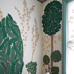 Обои ручная роспись Mughal Trees Original colourway on linen варинант исполнения - 2 | Loft Concept в Челябинске