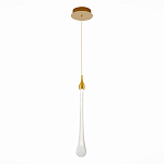 Подвесной светильник с плафоном в форме капли на золотистом каркасе Raindrop варинант исполнения - 1 | Loft Concept в Челябинске