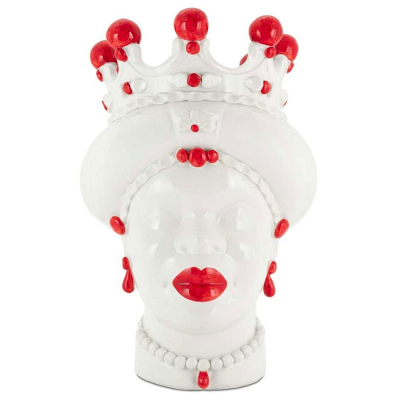 Ваза Vase Moro Lady Medium Décor Белый Красный Ваза Vase Moro Lady Medium Décor Белый Красный в Челябинске | Loft Concept
