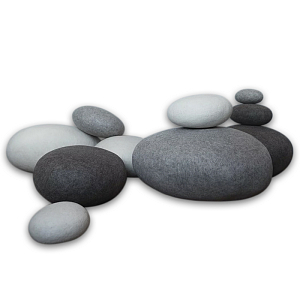 Большой Набор из 10-ти Камней-Пуфов KATSU "SOLID ROCKS" из Шерсти