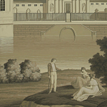 Обои ручная роспись Monuments of Paris Terre Foncée on scenic paper варинант исполнения - 1 | Loft Concept в Челябинске