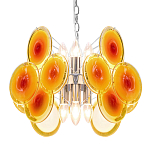 Люстра из оранжевых стеклянных дисков OrangeGlowing Reflectors варинант исполнения - 2 | Loft Concept в Челябинске