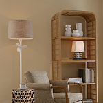 Торшер с белым каркасом и тканевыми абажуром Natural Stems варинант исполнения - 5 | Loft Concept в Челябинске