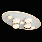 Потолочный светильник овальной формы белого цвета с 7-ю лампами Lunar Pebbles варинант исполнения - 3 | Loft Concept в Челябинске