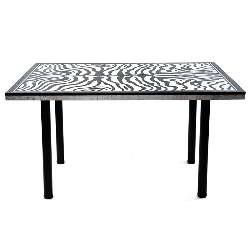 Стол обеденный из натурального мрамора Marble BW Accent Table Черно-белый Стол обеденный из натурального мрамора Marble BW Accent Table Черно-белый в Челябинске | Loft Concept