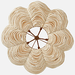 Круглая люстра волнистой формы с декором из круглых деревянных бусин White Wooden Beads Chandelier L варинант исполнения - 2 | Loft Concept в Челябинске