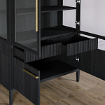 Витрина Primo со стеклянными фасадами и буфетом шпон Черный дуб варинант исполнения - 6 | Loft Concept в Челябинске