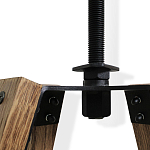 Барный стул со спинкой и металлической подставкой на 4-х деревянных ножках Бежевый Велюр Vendramin Chair варинант исполнения - 5 | Loft Concept в Челябинске