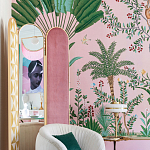 Обои ручная роспись Amazonia Florence Pink dyed silk варинант исполнения - 5 | Loft Concept в Челябинске