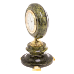 Часы настольные бронзовые из натуральных камней Мрамор и Змеевик Stone Clock варинант исполнения - 14 | Loft Concept в Челябинске