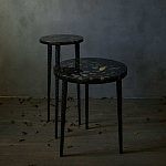 Круглый журнальный столик со столешницей из эпоксидной смолы Epoxy Resin Flowers Coffee Table варинант исполнения - 5 | Loft Concept в Челябинске