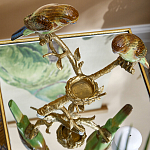 Подсвечник с двумя попугаями из фарфора на бронзовой ветке Eden Garden варинант исполнения - 5 | Loft Concept в Челябинске