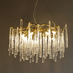 Люстра на подвесе с каркасом из металла и прозрачными подвесками из стекла Droplet Chandelier варинант исполнения - 1 | Loft Concept в Челябинске