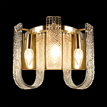 Бра с металлическим основанием золотого цвета и хрустальными подвесками Textured Glass варинант исполнения - 3 | Loft Concept в Челябинске