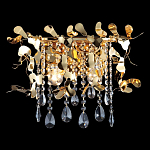 Бра с металлическими лепестками и хрустальными подвесками Leaf Cascade варинант исполнения - 1 | Loft Concept в Челябинске