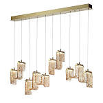 Подвесной светильник линейный с плафонами волнистой формы из фактурного стекла Big Wave варинант исполнения - 8 | Loft Concept в Челябинске