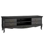 ТВ-тумба черная из массива бука с 4-мя ящиками и 2-мя полками Black Provence варинант исполнения - 1 | Loft Concept в Челябинске