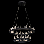 Люстра с двумя кольцами черного цвета с хрустальными элементами QUARTZ CRYSTAL варинант исполнения - 3 | Loft Concept в Челябинске