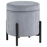 Серо-голубой пуф на черных ножках SANJAY варинант исполнения - 1 | Loft Concept в Челябинске