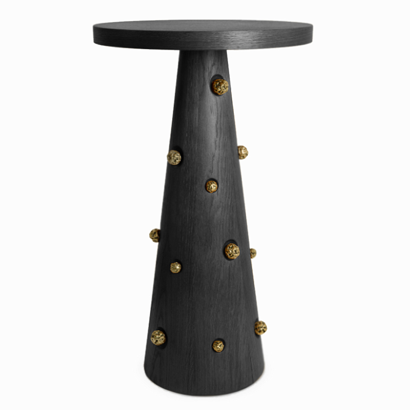 Приставной столик Okinawa Black Side table Черный Золотой в Челябинске | Loft Concept 
