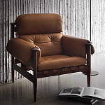 Кресло с деревянным каркасом и обивкой из натуральной кожи Medieval Furniture варинант исполнения - 1 | Loft Concept в Челябинске