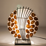 Настольная лампа из перламутра и дерева на подставке Indonesian Shell варинант исполнения - 4 | Loft Concept в Челябинске