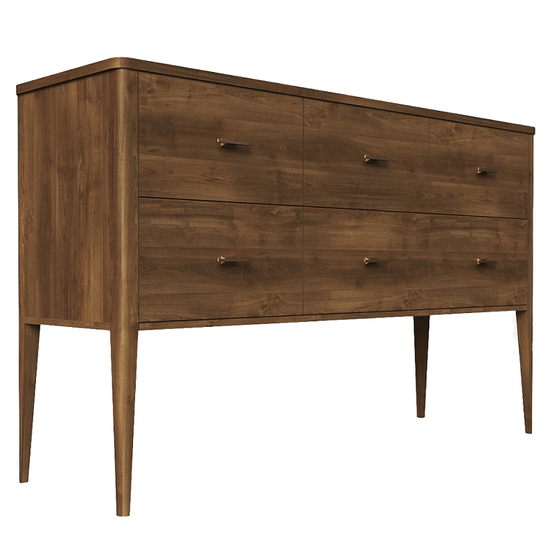Консоль 6 ящиков из массива бука Tasteful Furniture Серый Коричневый Консоль 6 ящиков из массива бука Tasteful Furniture Серый Коричневый в Челябинске | Loft Concept