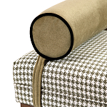 Банкетка Banquette PIED DE POULE с принтом гусиная лапка и бежевыми подлокотниками  варинант исполнения - 1 | Loft Concept в Челябинске