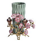 Ваза с птицами и цветами из фарфора с бронзовыми элементами Garden of Eden варинант исполнения - 1 | Loft Concept в Челябинске