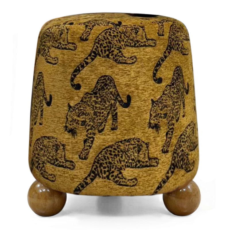 Пуф Wakonda с Круглыми ножками Коричневый орнамет Коричневый в Челябинске | Loft Concept 