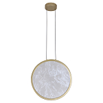 Светодиодный подвесной светильник круглой формы с металлической рамой золотого цвета Marble Glow 47 варинант исполнения - 2 | Loft Concept в Челябинске