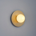 Бра круглое с плафоном из натурального камня на латунном основании Cryptocrystalline Stone варинант исполнения - 7 | Loft Concept в Челябинске