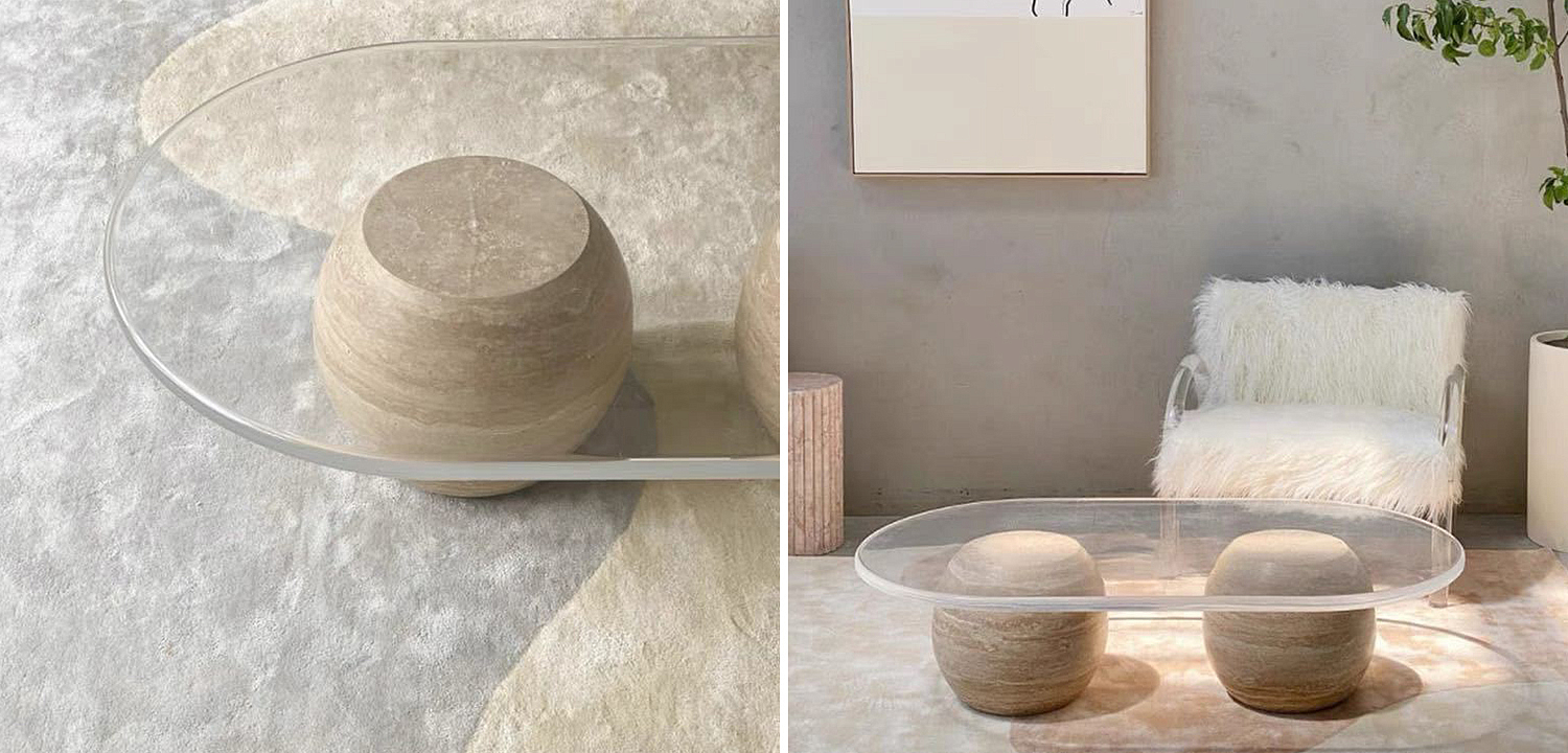 Кофейный стол Euan Travertine Coffee Table Кофейный стол Euan Travertine Coffee Table - Loft-Concept в Челябинске