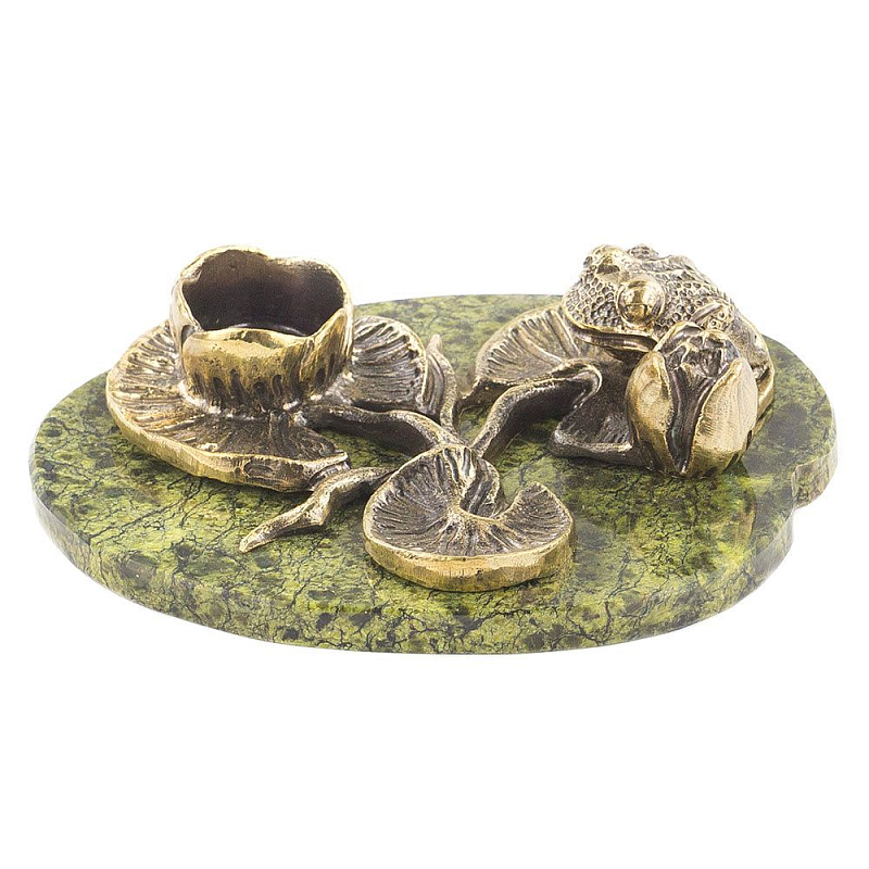 Подсвечник из бронзы и натурального камня змеевик Stone Candlestick Змеевик Бронза Подсвечник из бронзы и натурального камня змеевик Stone Candlestick Змеевик Бронза в Челябинске | Loft Concept