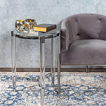 Приставной столик со стеклянной столешницей Deimos варинант исполнения - 6 | Loft Concept в Челябинске