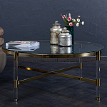 Кофейный столик со столешницей из стекла Crossy варинант исполнения - 6 | Loft Concept в Челябинске