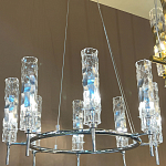 Люстра подвесная круглая с 8-ю цилиндрическими плафонами из стекла LIAISON варинант исполнения - 2 | Loft Concept в Челябинске