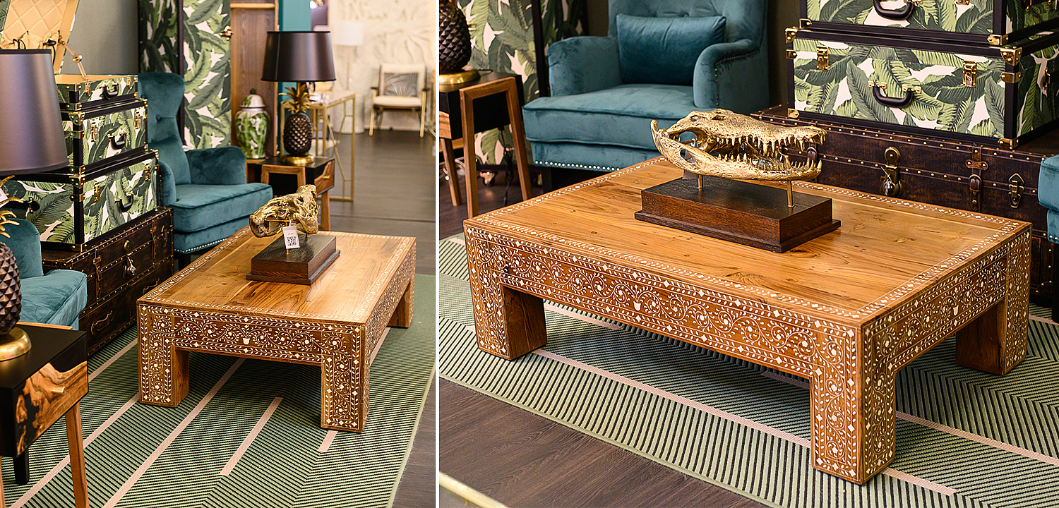 Кофейный стол Wooden Bone Inlay Coffee Table Кофейный стол Wooden Bone Inlay Coffee Table - Loft-Concept в Челябинске